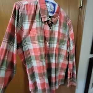 The North Face Orange and Green Plaid Casual Shirt
